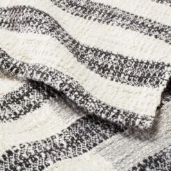Contrast Edge Stripe Throw Blanket Railroad Gray/Cream - Hearth & Hand™ With Magnolia -Hearth and Hand With Magnolia Store GUEST 0a74bc6c 6488 48cf 9a5e 7202f8c219e4