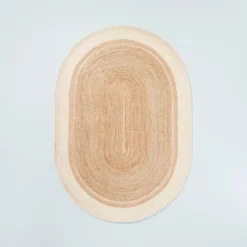 Bordered Color Block Braided Jute Area Rug Cream/Natural - Hearth & Hand™ With Magnolia -Hearth and Hand With Magnolia Store GUEST 0a81f656 abad 4d47 9e9b 653234a3bd82