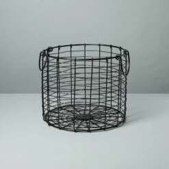 Round Wire Storage Basket With Handles Black - Hearth & Hand™ With Magnolia -Hearth and Hand With Magnolia Store GUEST 120e63a7 77b2 4fd8 a437 cab6653b0a86