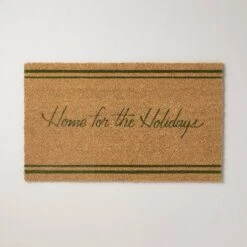 Home For The Holidays Coir Christmas Doormat Tan/Evergreen - Hearth & Hand™ With Magnolia -Hearth and Hand With Magnolia Store GUEST 13b31cfc 46c8 48a4 aa5b b1d7b81bcdb7