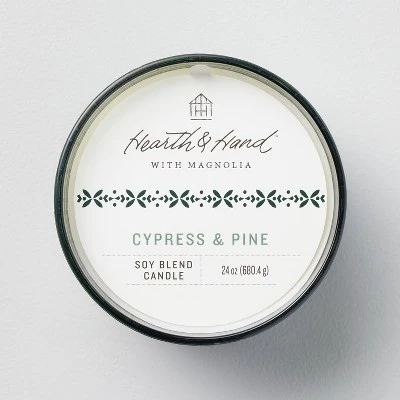Textured Glass Cypress & Pine Jar Christmas Candle Green 24oz - Hearth & Hand™ with Magnolia Textured Glass Cypress & Pine Jar Christmas Candle Green 24oz - Hearth & Hand™ With Magnolia -Hearth and Hand With Magnolia Store GUEST 219d80aa 97d4 4e37 aebf d67421e92213