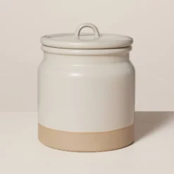 Dry Goods Stoneware Crock Canister Warm Gray/Clay - Hearth & Hand™ With Magnolia -Hearth and Hand With Magnolia Store GUEST 276e425a 33ae 423c 93b3 aa935cdd40be