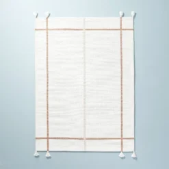 Bold Cross Stripes Tassel Rug Cream/Tan - Hearth & Hand™ With Magnolia -Hearth and Hand With Magnolia Store GUEST 3630ef84 b701 4a81 b546 9f6450d0c0e1