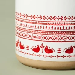 115oz Nordic Christmas Fair Isle Stoneware Cookie Jar Cream/Red - Hearth & Hand™ With Magnolia -Hearth and Hand With Magnolia Store GUEST 4b6aca89 70f2 4cfb 971d 100335a98b0d