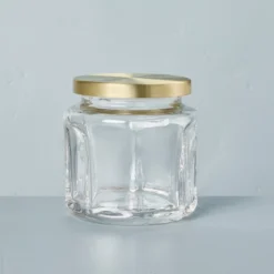 Sculpted Glass Canister Clear/Brass - Hearth & Hand™ With Magnolia -Hearth and Hand With Magnolia Store GUEST 628e2805 fc16 48dc 9905 edb119df337b