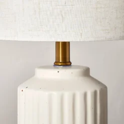 Fluted Ceramic Table Lamp Cream (Includes LED Light Bulb) - Hearth & Hand™ With Magnolia -Hearth and Hand With Magnolia Store GUEST 68a1d6df 8d6b 4e93 8aa2 642fd3c5d97d