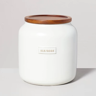 Dry Goods Stoneware Canister with Wood Lid Cream/Brown - Hearth & Hand™ with Magnolia Dry Goods Stoneware Canister With Wood Lid Cream/Brown - Hearth & Hand™ With Magnolia -Hearth and Hand With Magnolia Store GUEST 69719d52 15f0 4519 8406 500a18f94cb3