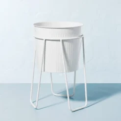 Powder-Coated Metal Planter White - Hearth & Hand™ With Magnolia -Hearth and Hand With Magnolia Store GUEST 735655e7 97fd 4c48 9b34 03a10412a7af