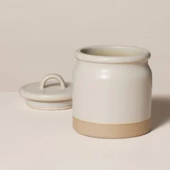 Dry Goods Stoneware Crock Canister Warm Gray/Clay - Hearth & Hand™ With Magnolia -Hearth and Hand With Magnolia Store GUEST 783827b2 e2af 4d5b acc8 84432284eebb