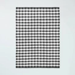Textured Gingham Indoor/Outdoor Woven Area Rug Dark Gray/Cream - Hearth & Hand™ With Magnolia -Hearth and Hand With Magnolia Store GUEST 7fa14ad2 ed86 4558 a2fa 0f697f0eabed
