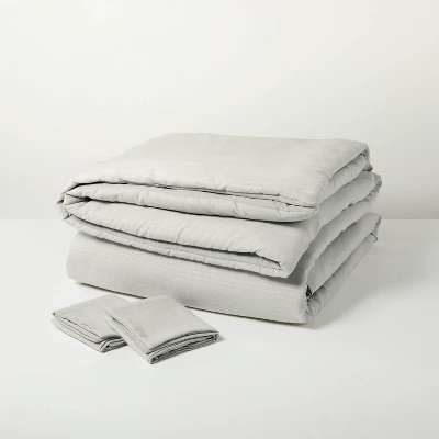 Heathered Stripe Comforter & Sham Set Jet Gray/Sour Cream - Hearth & Hand™ with Magnolia Heathered Stripe Comforter & Sham Set Jet Gray/Sour Cream - Hearth & Hand™ With Magnolia -Hearth and Hand With Magnolia Store GUEST 80444a76 1de2 4d3a 818b d3d50d2c1583