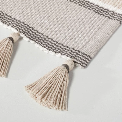 24"x60" Color Block Stripe Tassels Bath Rug Neutral Taupe - Hearth & Hand™ with Magnolia 24"x60" Color Block Stripe Tassels Bath Rug Neutral Taupe - Hearth & Hand™ With Magnolia -Hearth and Hand With Magnolia Store GUEST 82f8d42f 65b4 4b2f b945 a68940e12d3d