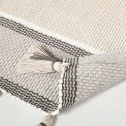 24"x60" Color Block Stripe Tassels Bath Rug Neutral Taupe - Hearth & Hand™ With Magnolia 4 24"x60" Color Block Stripe Tassels Bath Rug Neutral Taupe - Hearth & Hand™ With Magnolia -Hearth and Hand With Magnolia Store GUEST 910979a7 4645 484a b851 9e3664ee4695