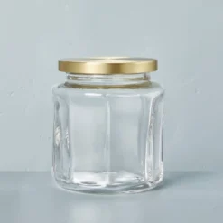 Sculpted Glass Canister Clear/Brass - Hearth & Hand™ With Magnolia -Hearth and Hand With Magnolia Store GUEST 915af183 2194 4587 ac6b 1c8b82b24702