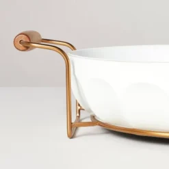 3qt Oven-to-Table Fluted Stoneware Round Baking Dish With Cradle Carrier Cream - Hearth & Hand™ With Magnolia -Hearth and Hand With Magnolia Store GUEST 946b3778 a0ff 4ff7 bb95 3c491bb7f6bb