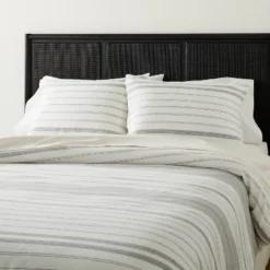 Alternating Pinstripe Comforter & Sham Set Gray/Cream - Hearth & Hand™ With Magnolia -Hearth and Hand With Magnolia Store GUEST 99ea9eaa a4ca 48b7 8e04 56feb59ec9f6