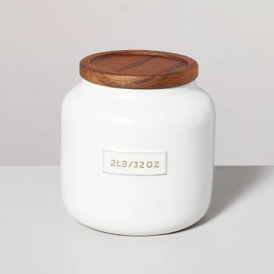 Dry Goods Stoneware Canister with Wood Lid Cream/Brown - Hearth & Hand™ with Magnolia Dry Goods Stoneware Canister With Wood Lid Cream/Brown - Hearth & Hand™ With Magnolia -Hearth and Hand With Magnolia Store GUEST 9a628954 fe13 4a85 8006 a0d2b4f27491