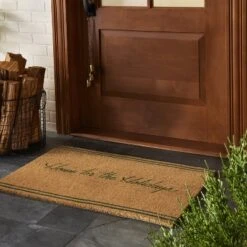 Home For The Holidays Coir Christmas Doormat Tan/Evergreen - Hearth & Hand™ With Magnolia