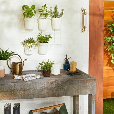 18.6" Wide 7pc Wall Mounted Metal Planter Set Sour Cream - Hearth & Hand™ with Magnolia 18.6" Wide 7pc Wall Mounted Metal Planter Set Sour Cream - Hearth & Hand™ With Magnolia -Hearth and Hand With Magnolia Store GUEST 9f7d3600 7b6c 42e5 8a35 12c36bd0fd6f