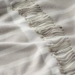 Tonal Plaid Stripes Woven Stadium Blanket Cream/Gray - Hearth & Hand™ With Magnolia -Hearth and Hand With Magnolia Store GUEST a547a455 2807 47d4 81a0 5dc93e6ede8a