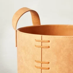 Faux Leather Storage Bin Camel Brown - Hearth & Hand™ With Magnolia -Hearth and Hand With Magnolia Store GUEST a690a4f2 fdff 45a8 bfee d68985dd8506