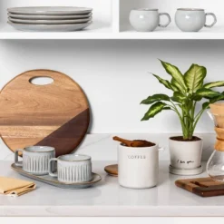 37oz Stoneware Coffee Canister With Wood Lid & Scoop Cream/Brown - Hearth & Hand™ With Magnolia -Hearth and Hand With Magnolia Store GUEST aef29b16 7bbe 4830 b428 8f782b26876d