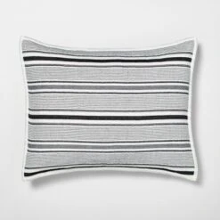 Textured Stripe Pillow Sham Dark Gray/Cream - Hearth & Hand With Magnolia 5 Textured Stripe Pillow Sham Dark Gray/Cream - Hearth & Hand With Magnolia -Hearth and Hand With Magnolia Store GUEST b0608181 3b6d 4688 8af4 76eb9e213a88