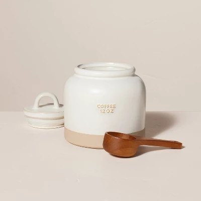 12oz Stoneware Crock Coffee Canister with Scoop Cream/Clay - Hearth & Hand™ with Magnolia 12oz Stoneware Crock Coffee Canister With Scoop Cream/Clay - Hearth & Hand™ With Magnolia -Hearth and Hand With Magnolia Store GUEST bf9296bd 9bec 4431 9d74 fc6686030275