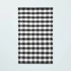 Textured Gingham Indoor/Outdoor Woven Area Rug Dark Gray/Cream - Hearth & Hand™ With Magnolia -Hearth and Hand With Magnolia Store GUEST c05f3439 a175 48da b02f 71e3468b8cdf