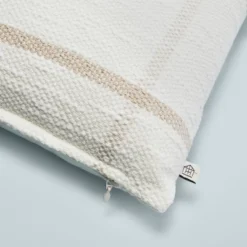 12"x30" Open Grid Lines Lumbar Throw Pillow Cream/Taupe - Hearth & Hand™ With Magnolia -Hearth and Hand With Magnolia Store GUEST cca4d0e7 7a26 469b 8704 00e59eb960cf