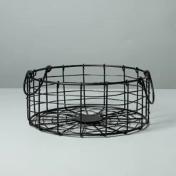 Round Wire Storage Basket With Handles Black - Hearth & Hand™ With Magnolia -Hearth and Hand With Magnolia Store GUEST db906be6 c2aa 4ee5 bb74 a0cff421c0e0