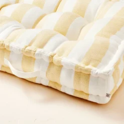 Bold Stripe Indoor/Outdoor French Floor Cushion Gold/Cream - Hearth & Hand™ With Magnolia -Hearth and Hand With Magnolia Store GUEST ea808b39 8085 407e 9032 7540289c1f55