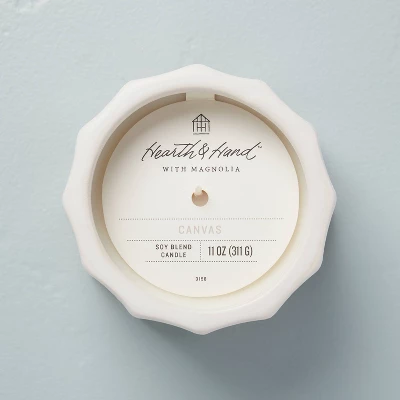 Wide Fluted Speckled Ceramic Canvas Jar Candle Tonal Cream 11oz - Hearth & Hand™ with Magnolia Wide Fluted Speckled Ceramic Canvas Jar Candle Tonal Cream 11oz - Hearth & Hand™ With Magnolia -Hearth and Hand With Magnolia Store GUEST fd7426b6 2c43 4b06 96b3 18f84d27926c